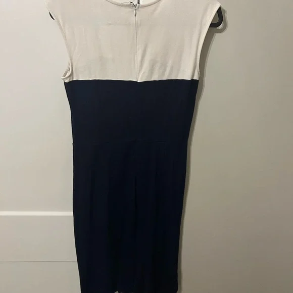 VENUS Navy and Cream Midi Dress - Picture 3 of 4